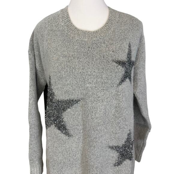 Philosophy Metallic Stars Crewneck Sweater Gray Size Medium - Picture 3 of 8